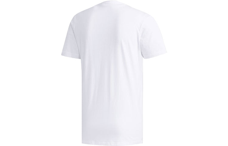 adidas Logo Printing Round Neck Casual Sports Short Sleeve White FM6279