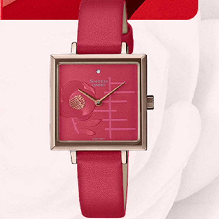 Casio Sheen Classic Cube Analog Watch 'Red Gold' SHE-C141CGL-4AUPFH-PERSON