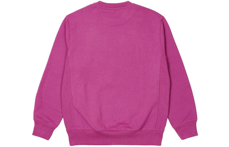 PALACE Unisex Square Patch Crew Round-neck Logo Sweatshirt Red P20CW008