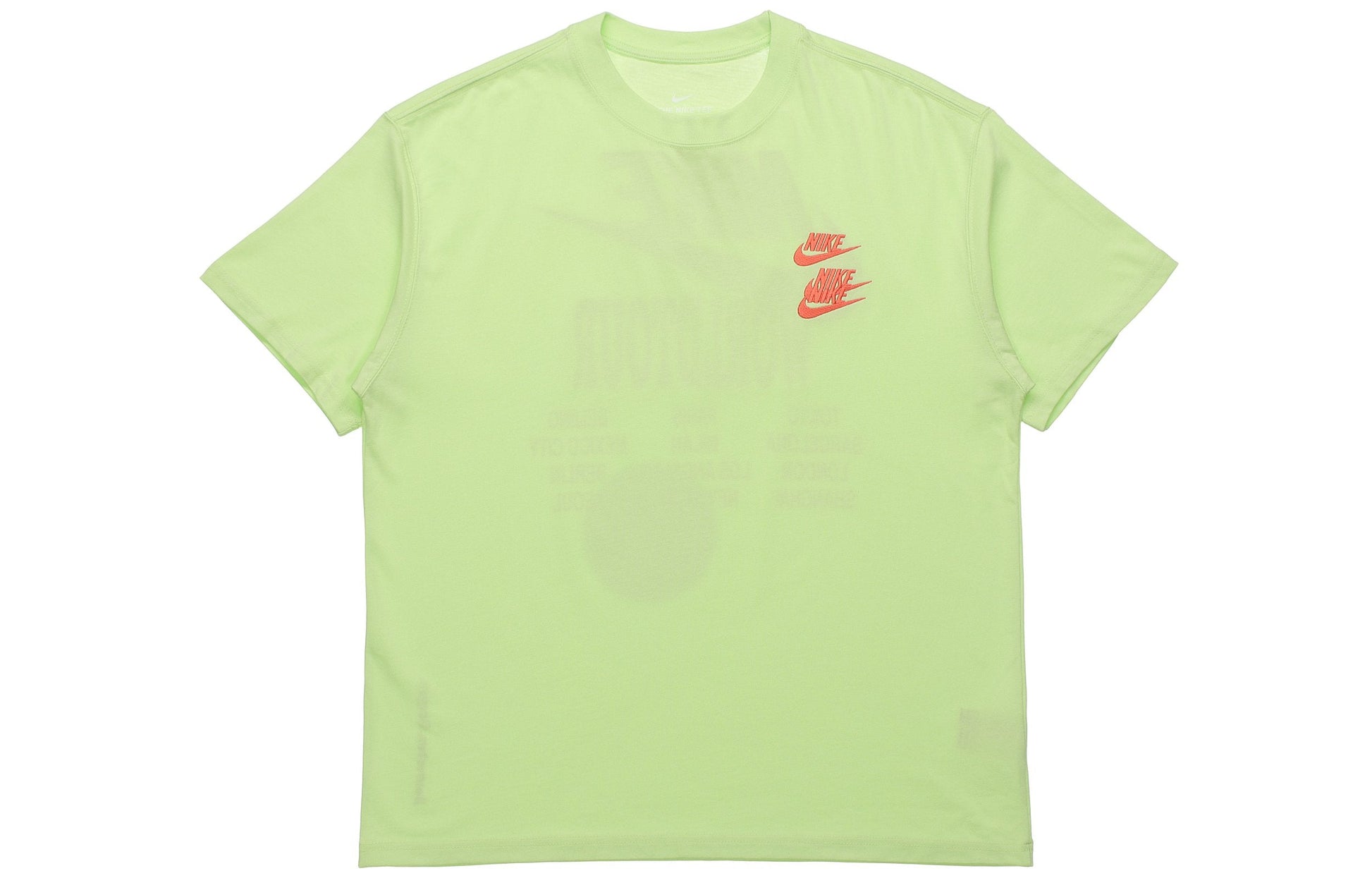 Men's Nike Sportswear Embroidered Logo Ribbed Round Neck Short Sleeve Light Lime T-Shirt DR1210-383