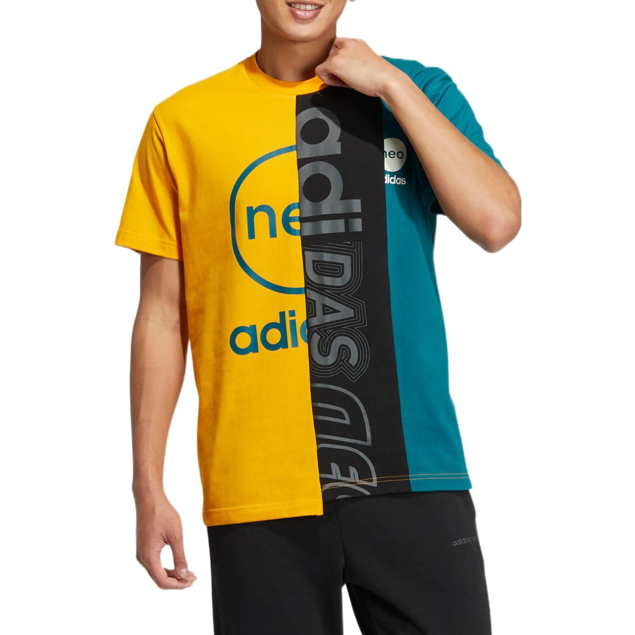 adidas neo M Brand Tee 2 Contrasting Colors Alphabet Printing Sports Short Sleeve Multicolor HS8827