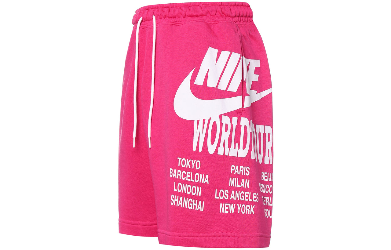 Nike Sportswear French Terry Logo Printing Knit Sports Short Pant Male Tree Red DA0646-615