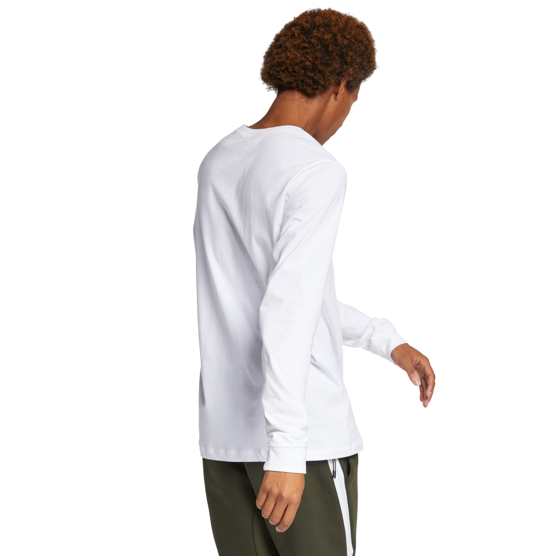 Men's Nike Embroidered Logo Loose Sports Running Long Sleeves White T-Shirt AR5194-100