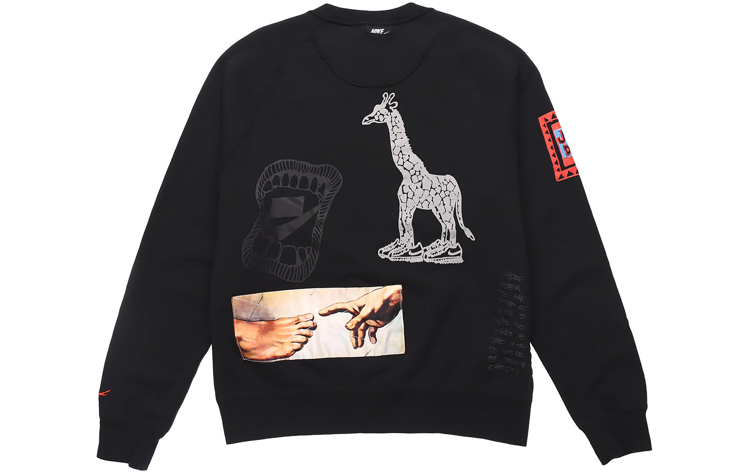Nike Sportswear NSW 3M Reflective Graffiti Printing Round Neck Pullover Black CJ5056-010