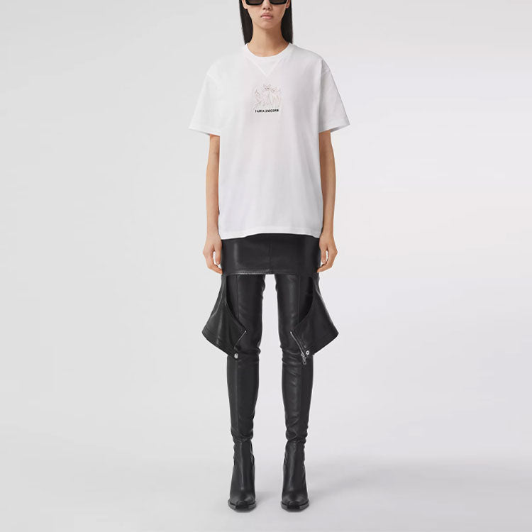 Burberry SS21 Embroidery Short Sleeve White 80429841
