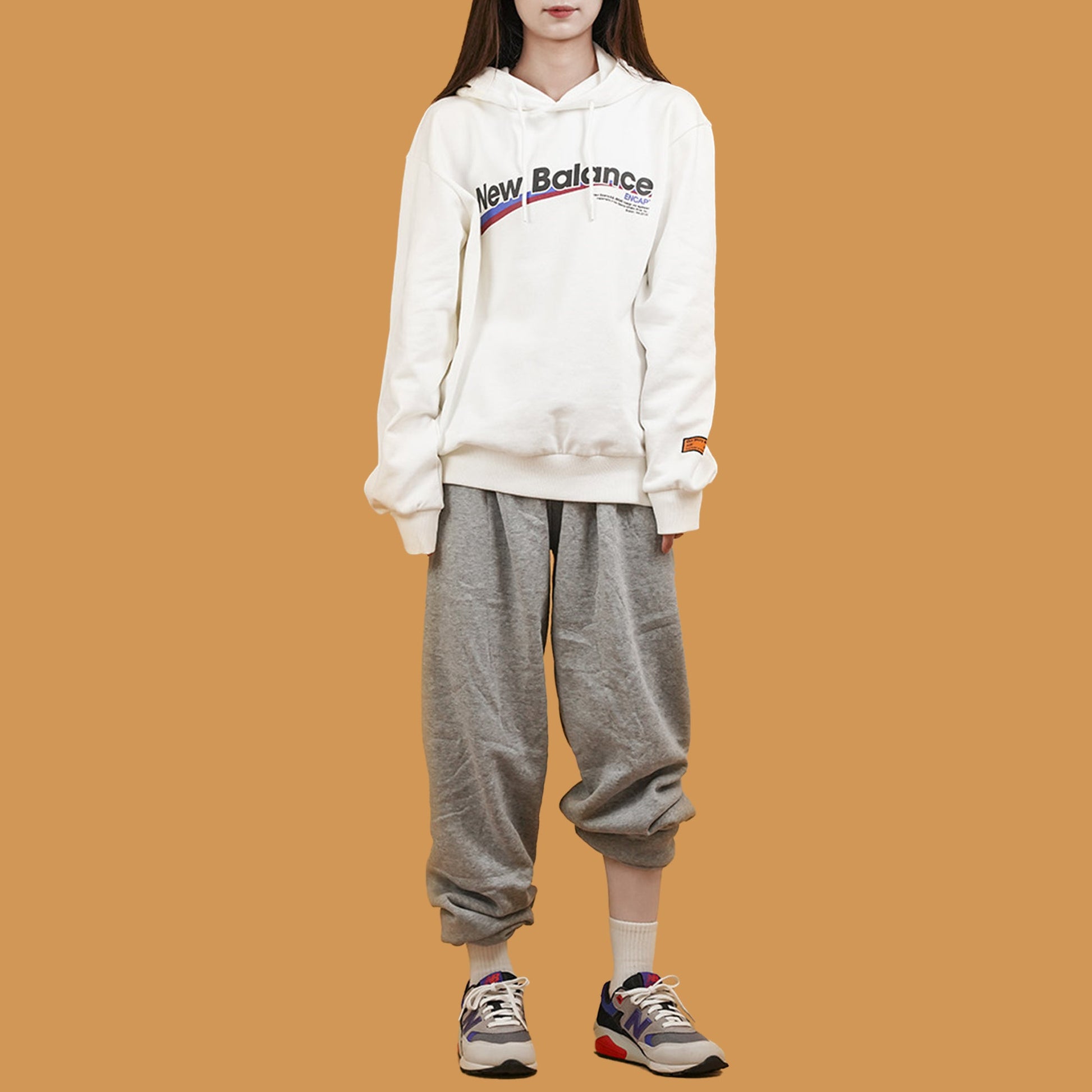 New Balance hooded Casual Pullover Couple Style White NCA34013-IV