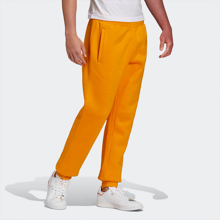 Men's adidas originals Solid Color Logo Minimalistic Casual Joggers/Pants/Trousers Orange HG3902
