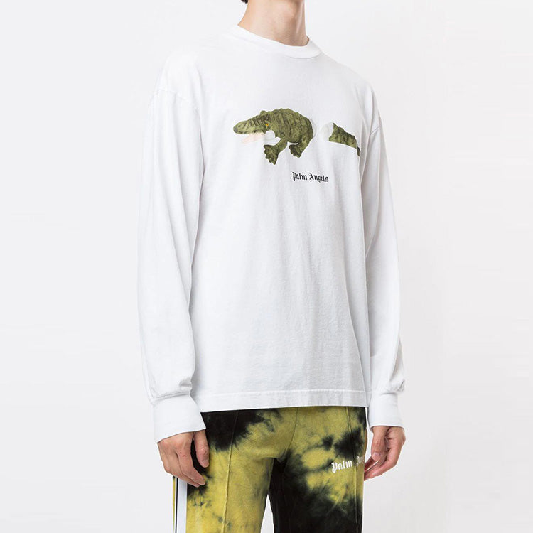 Men's PALM ANGELS Printing Long Sleeves White PMAB016E20JER0020155