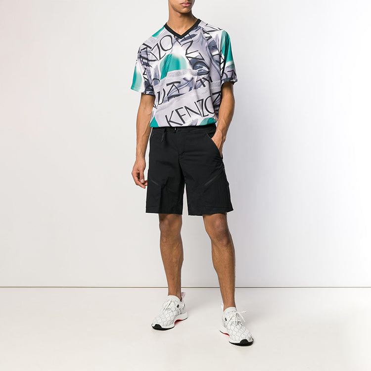 Men's KENZO SS21 Loose Sports Short Sleeve Colorblock F955TS2054CM-95