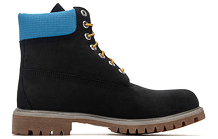Timberland Premium 6 Inch Waterproof Boots 'Black Nubuck with Blue' A5NYZ001