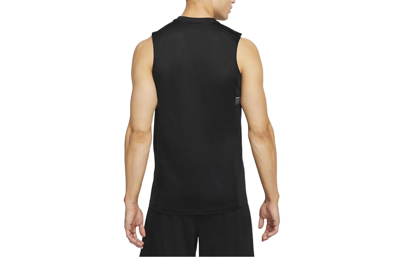 Men's Nike Solid Color Round Neck Logo Embroidered Camisole Black Vest DB4358-014