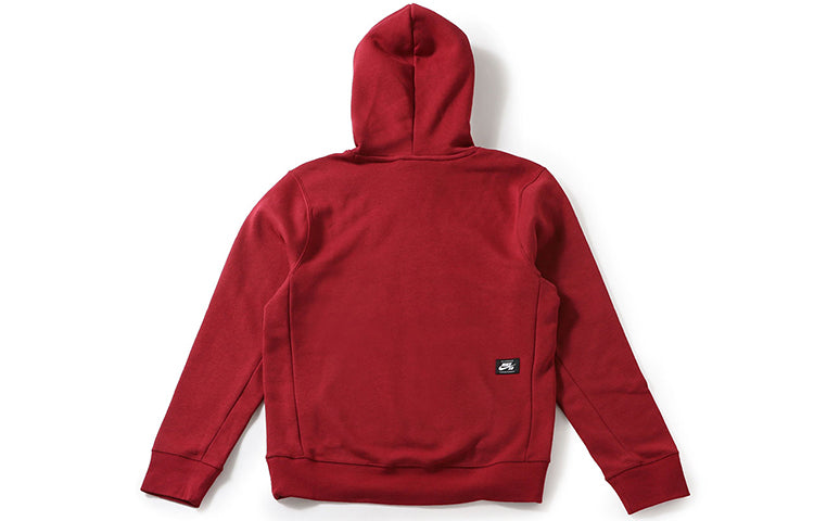 Nike Skateboard Series Athleisure Casual Sports Fleece Pullover Red Wine red AJ9734-677