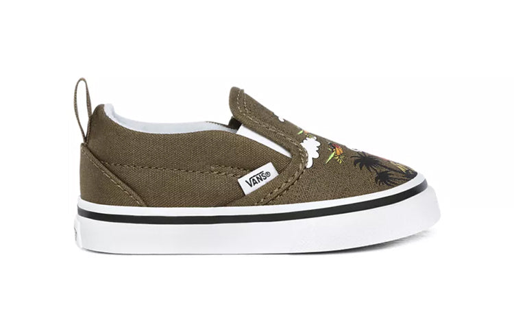 Vans Dineapple Floral Slip-On V Toddles/Infants Green VN0A34880I2