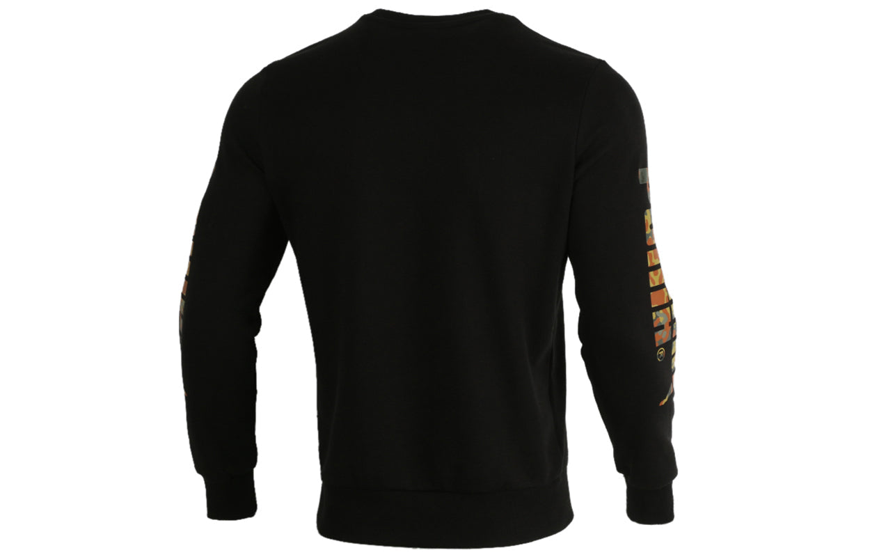 PUMA Logo Long Sleeve Sweatshirt 'Black Gold White' 531399-01
