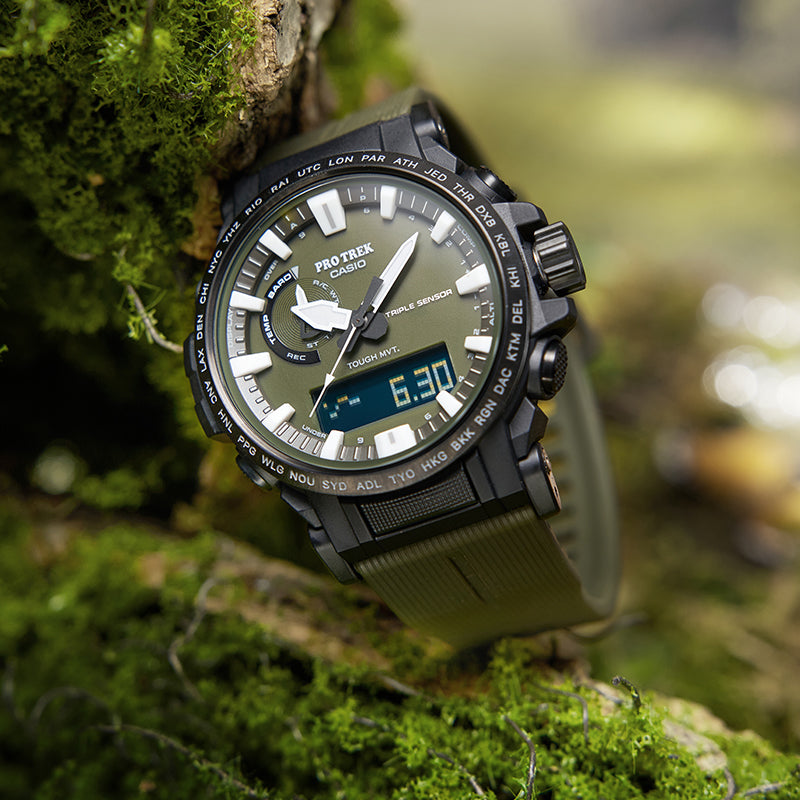 Casio Pro Trek Classic Outdoor Analog-Digital Watch 'Olive Green Black' PRW-61Y-3PR