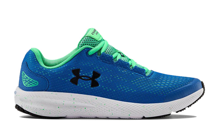(GS) Under Armour Charged Pursuit 2 Sports Shoes Blue/Green 3022860-400