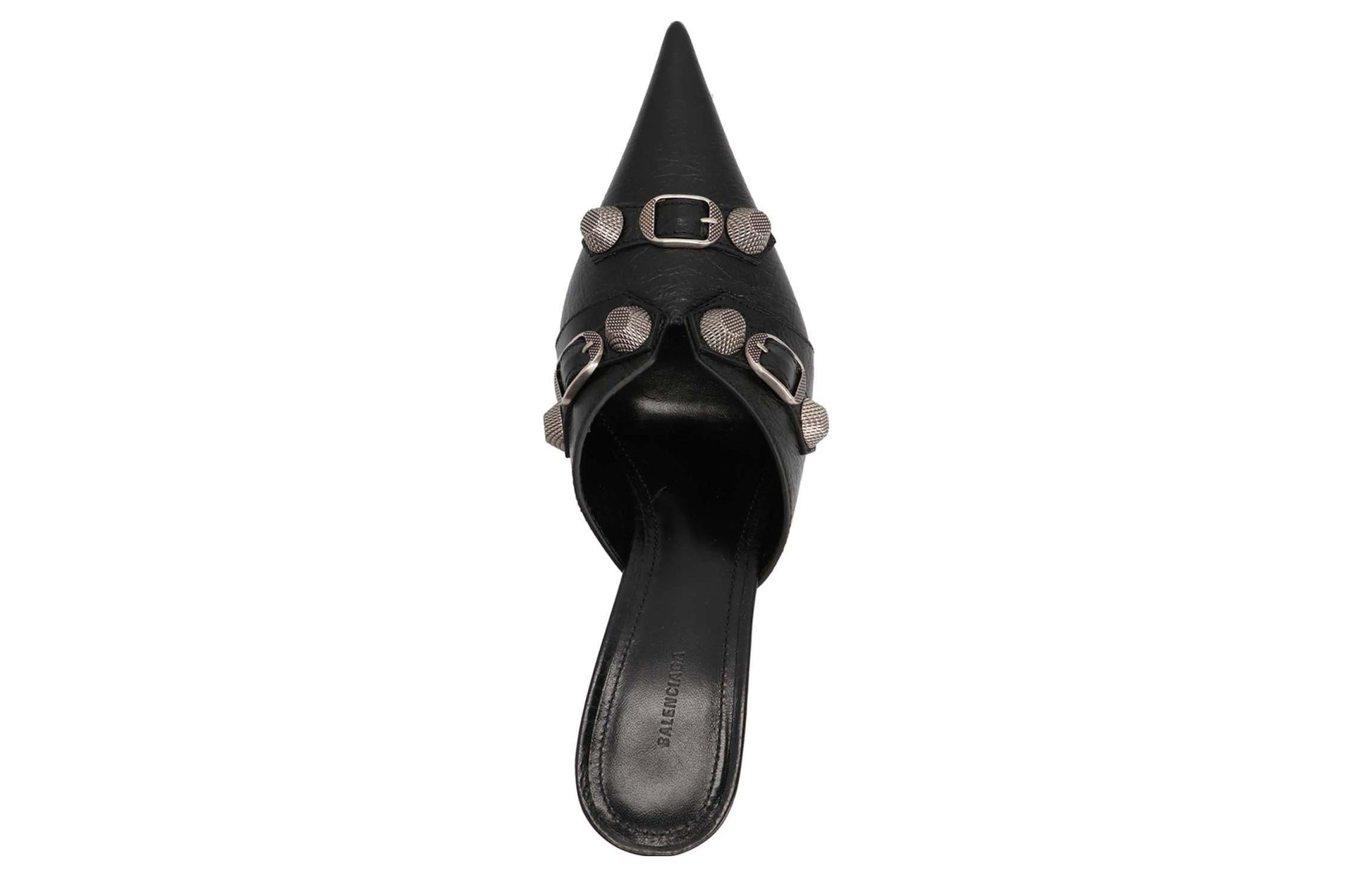 (WMNS) Balenciaga Cagole 80mm mules 'Black' 714253WAD4E1081