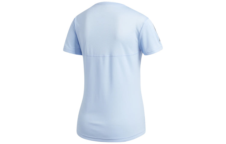 (WMNS) adidas Own The Run Tee Sports Short Sleeve Light Blue DZ2268