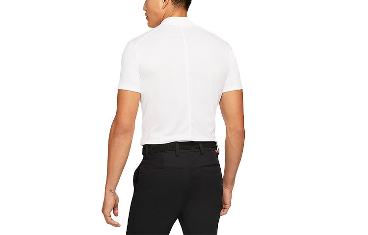 Nike Casual Breathable Solid Color Golf Short Sleeve Polo Shirt White DH0827-100