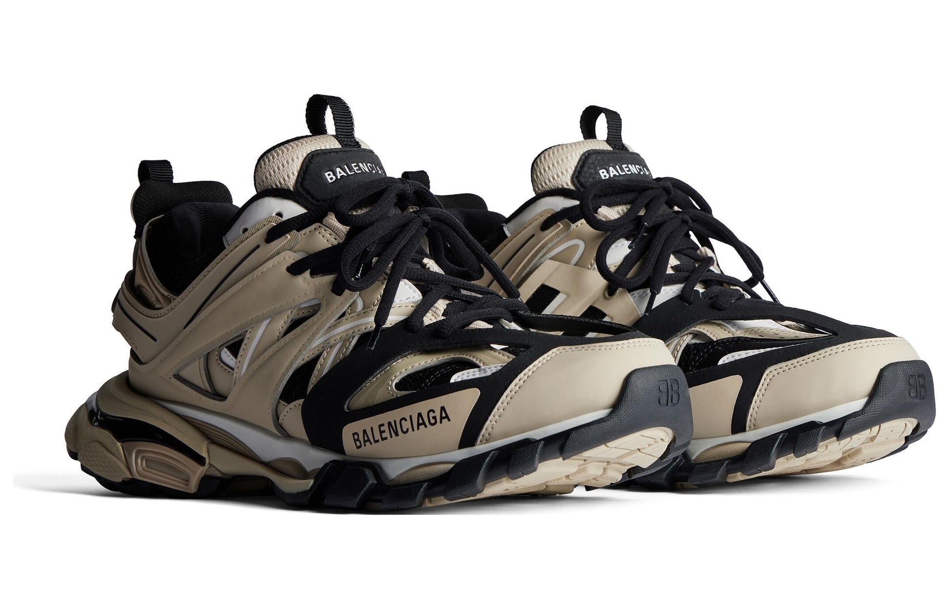(WMNS) Balenciaga Track Sneakers 'Beige and Black Mesh and Nylon' 542436W3AC48071