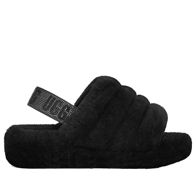 (WMNS) UGG Fluff Yeah Bling Slipper 'Black' 1116071-BLK