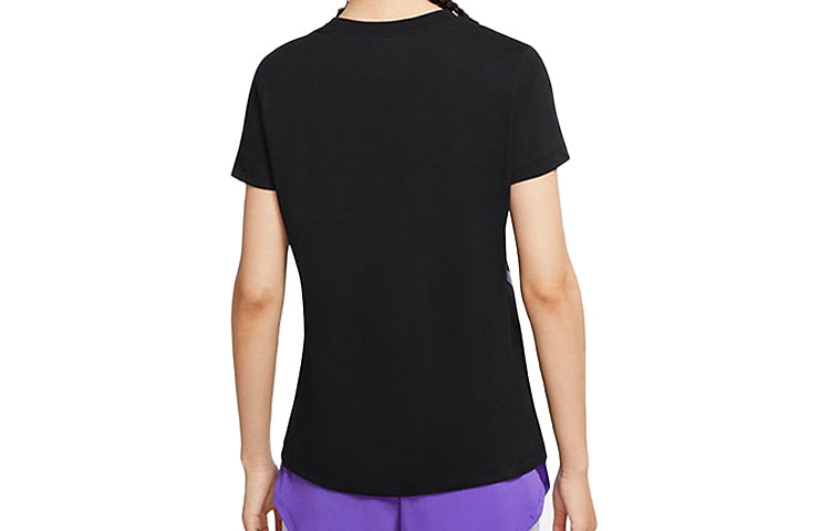 (WMNS) Nike Dri-FIT Yoga Printing Short Sleeve Black CZ3871-010