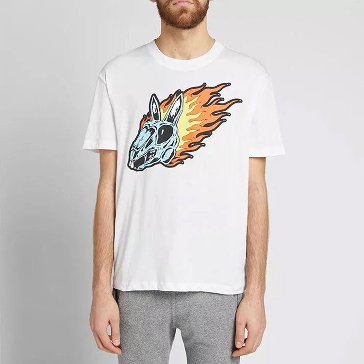 Men's McQ Alexander McQueen Cotton Printing Short Sleeve White 291571-RMT58-9000