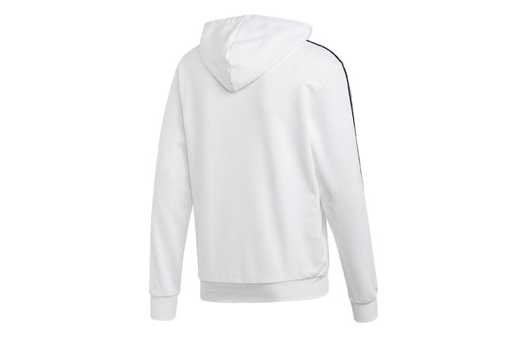 adidas 3-stripes Alphabet Printing Sports Loose Hoodie 'White Black' ED6067