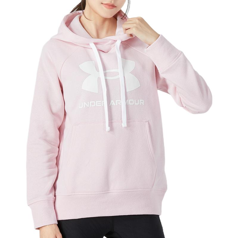 (WMNS) Under Armour Rival Fleece Logo Hoodie 'Light Pink' 1356318-647