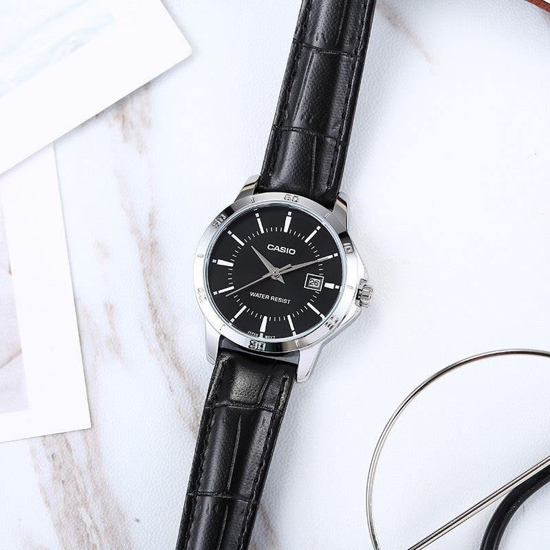 CASIO Couple Quartz Waterproof Unisex Mens Black Analog MTP-V004L-1A&LTP-V004L-1A