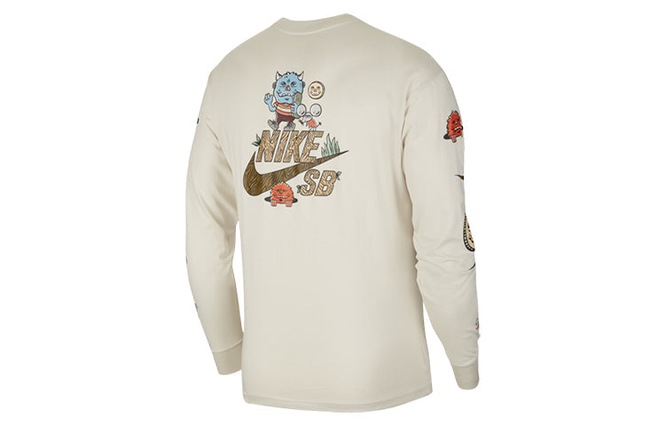 Nike SB Cartoon Logo Printing Pocket Skateboard Long Sleeves Light Brown CZ6176-104
