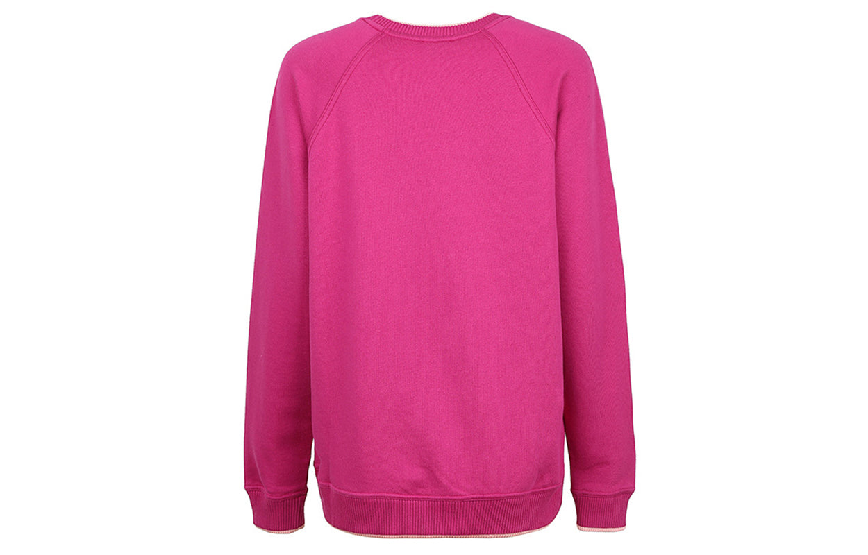 (WMNS) KENZO Cotton Tiger Head Long Sleeves Logo Casual Hoodie Rose Red F762SW796952-26