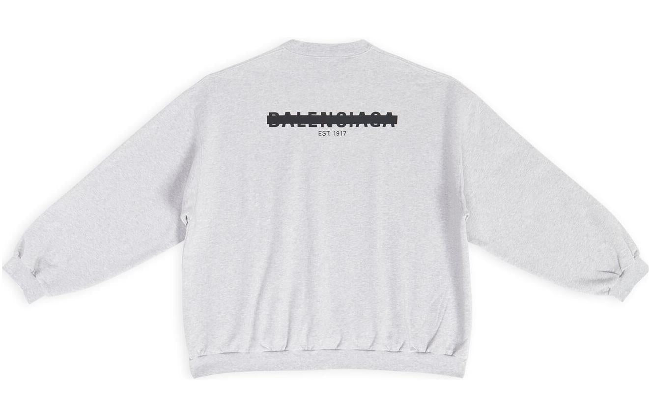 Balenciaga Strike 1917 Crewneck Sweater Oversized 'Light Grey' 699212TMVH21023
