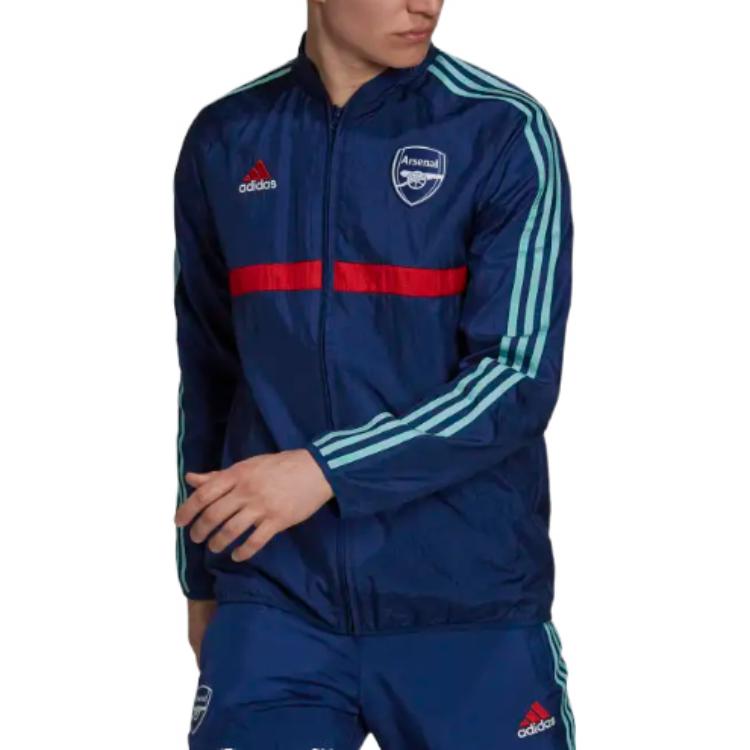 Men's adidas Stripe Logo Soccer/Football Training Sports Jacket Arsenal Blue GR4212
