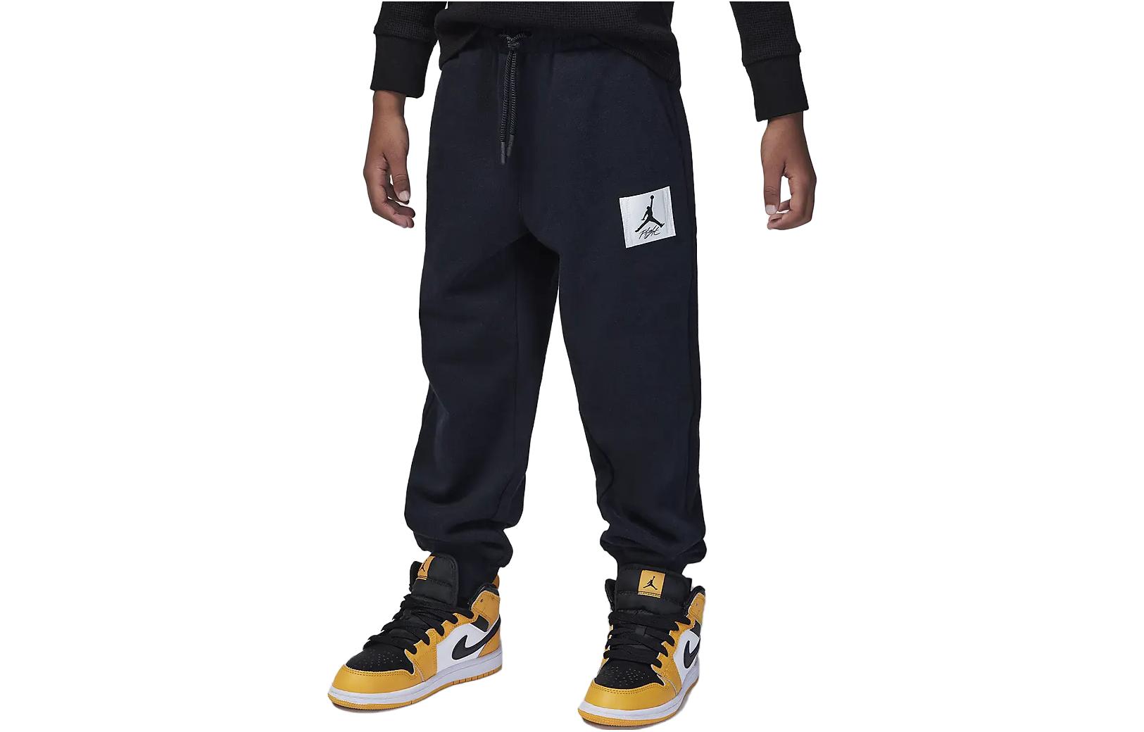 (GS) Air Jordan Flight Sweatpants 'Black White' FZ1800-010