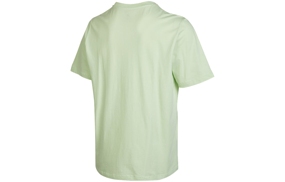 Men's adidas Solid Color Large Logo Casual Round Neck Short Sleeve Light Green T-Shirt HE1850
