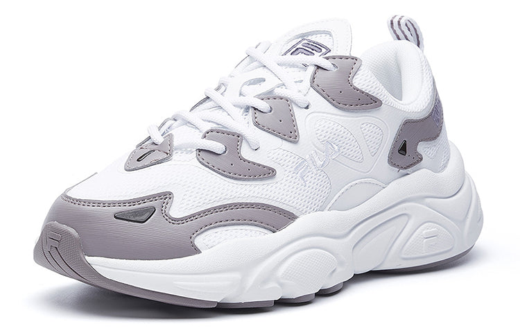 (WMNS) FILA White Line Low-Top Running Shoes White/Purple F52W031109FWP