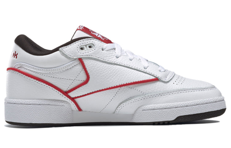 Reebok Club C Mid II Fashion Low Top Skate Shoes Unisex White Red GZ5718