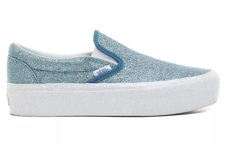 Vans Glitter Classic Slip-on Platform Blue/White VN0A3JEZTEO
