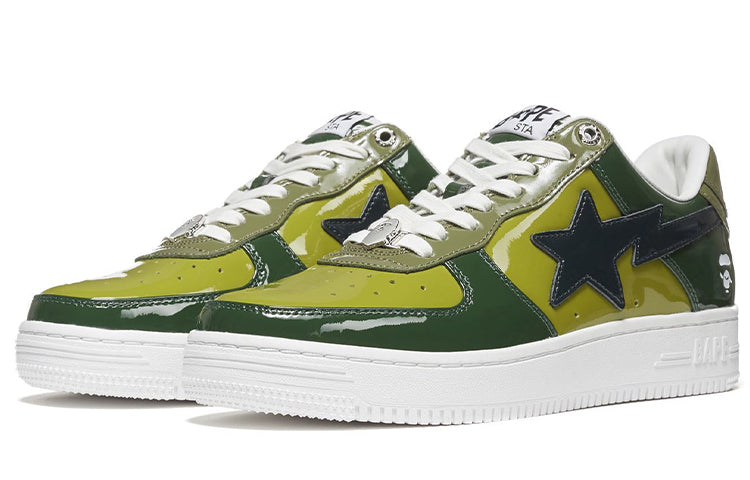A BATHING APE Bape Sta Patent Leather 'Green' 1H20-191-046-GREEN