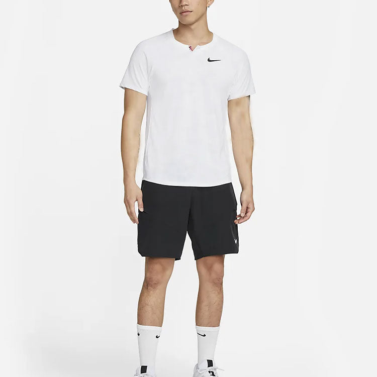 Men's Nike Dri-Fit Solid Color Logo Printing Mesh Pullover Short Sleeve White T-Shirt DA4363-100