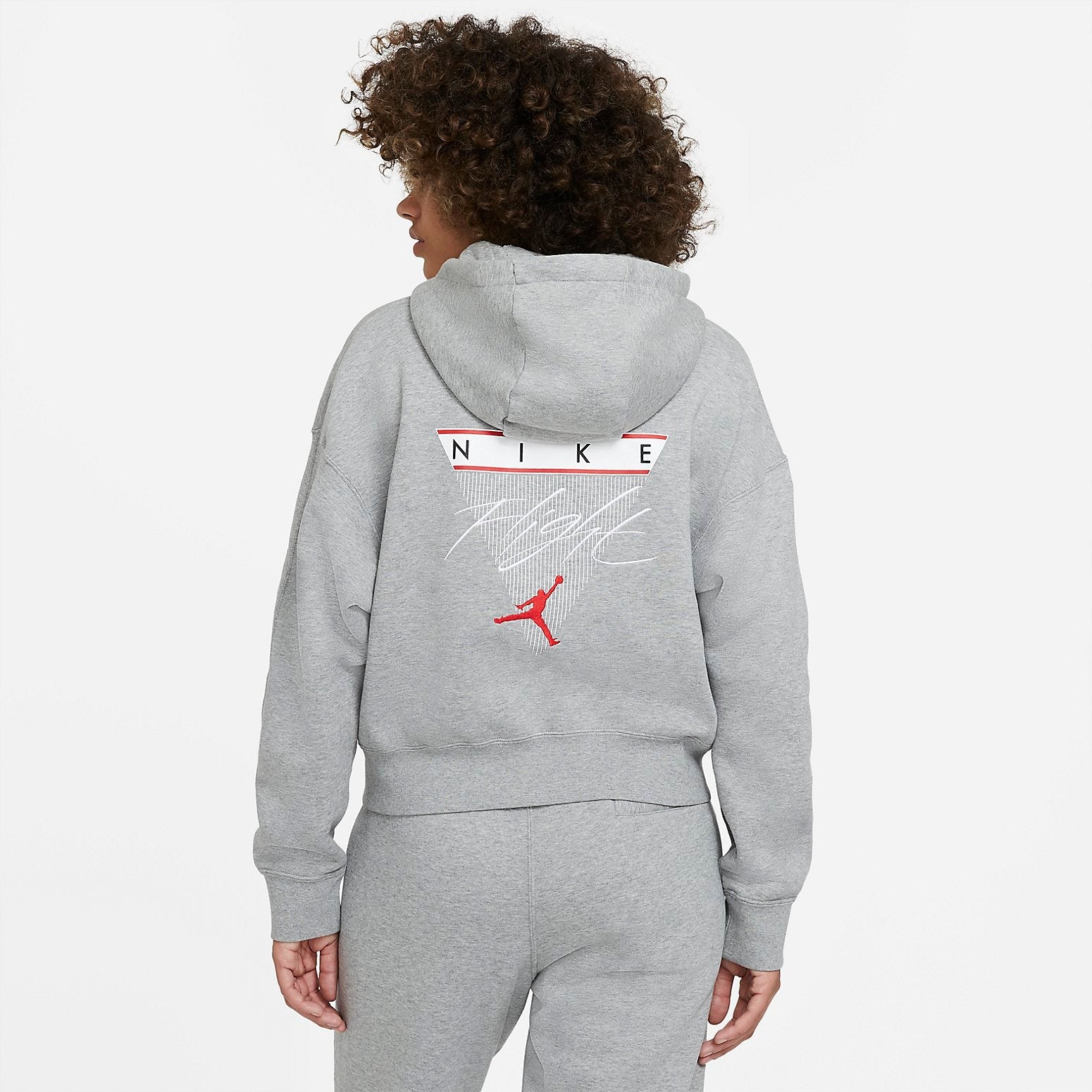 (WMNS) Air Jordan Fleece Hoodie 'Grey' DB9067-063