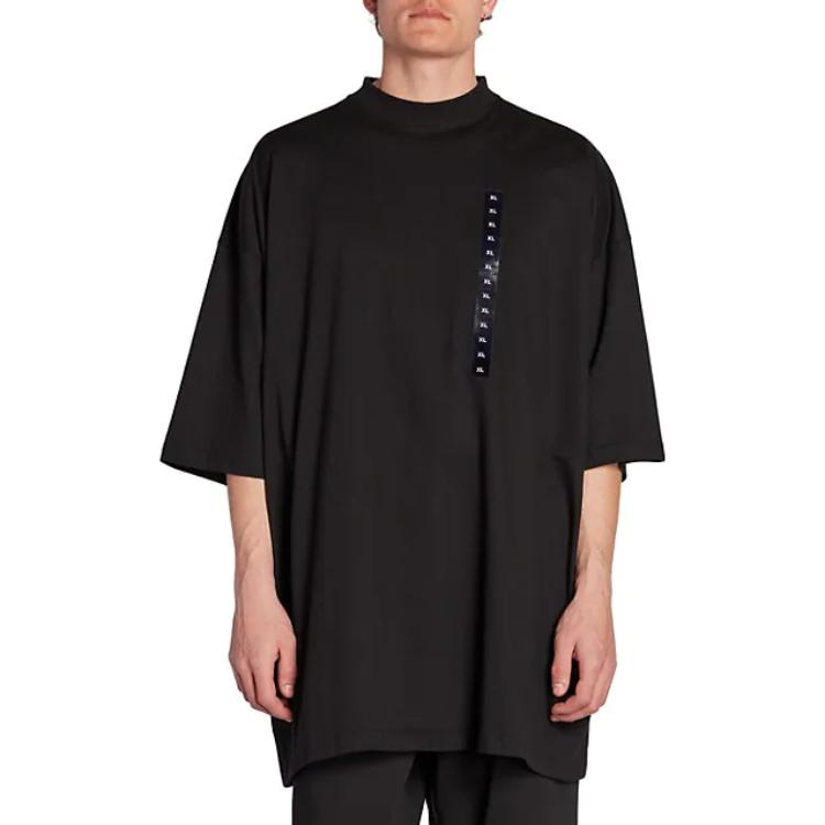 Balenciaga Size Sticker Oversized T-Shirt 'Black' 720209TNVE41000