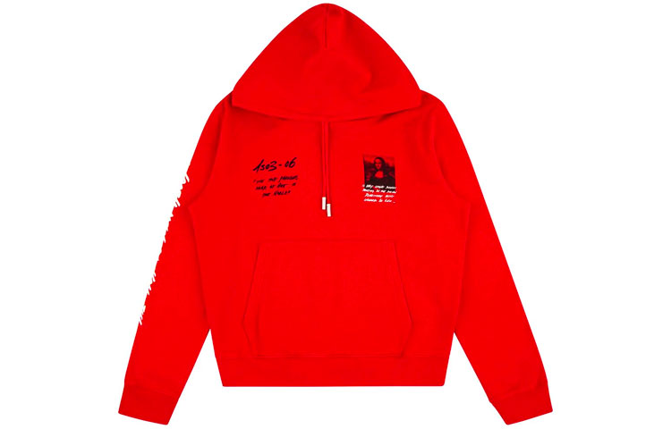 Off-White SS21 x MCA Mona Lisa Crossover Printing Pullover Red OMBB034G190030152010