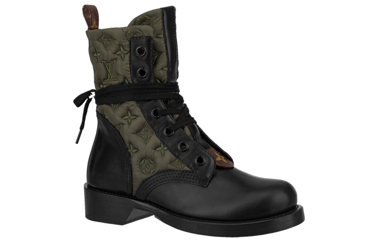 (WMNS) LOUIS VUITTON Metropolis Flat Ranger Shoes 'Olive Green Monogram with Black' 1A952D