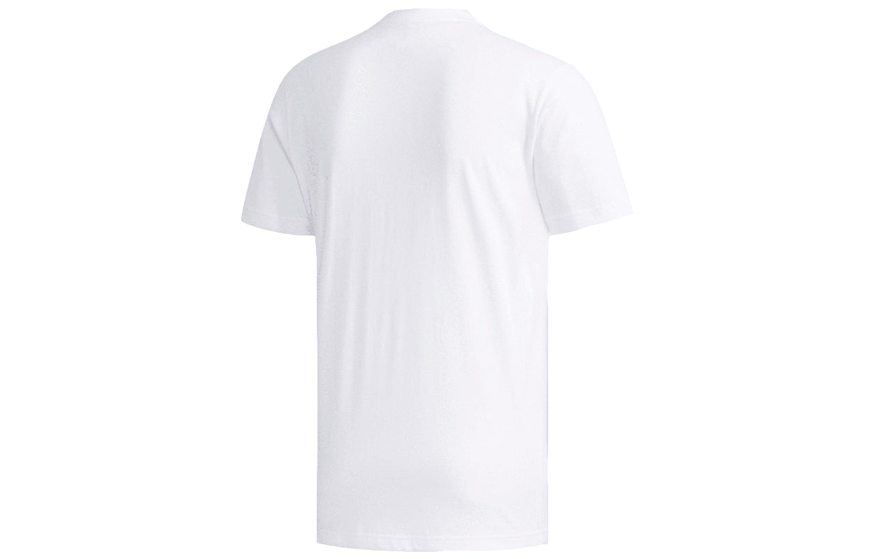 adidas neo Sport Casual Breathable Fabric Alphabet Printing Short Sleeve Men's White FM6238