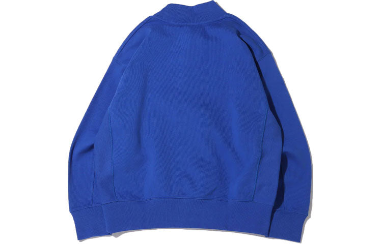 Men's Nike TREND CAPSULE Logo Embroidered Sports Stand Collar Round Neck Pullover Blue DM5274-480