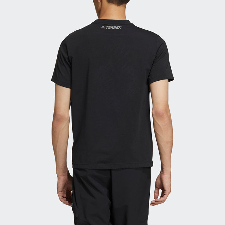 adidas Xplr Blessing T Outdoor Sports Printing Short Sleeve Black GE9946
