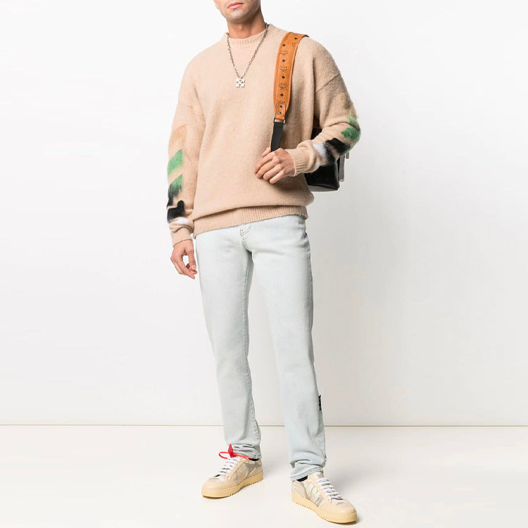 Off-White SS21 Gradient Arrow Printing Wool Knitting Brown OMHA036R21KNI0016284