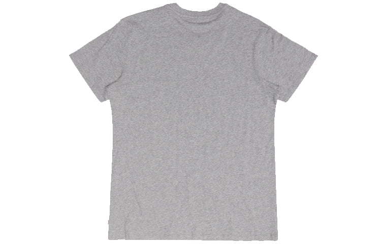 Men's Levis American Retro Sports Series Alphabet Printing Round Neck Short Sleeve Gray T-Shirt 39636-0002
